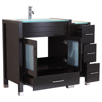 54 Black Vanity Set - One 30 Sink Base, Two 12 Drawer Bases (LV3-C5-54-B)