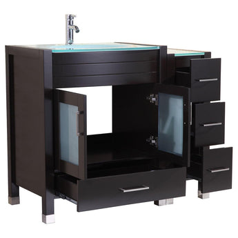 78 Black Vanity Set - One 30 Sink Base, Four 12 Drawer Bases (LV3-C8-78-B)