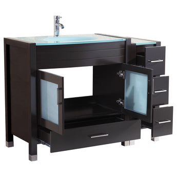 84 Black Vanity Set - One 36 Sink Base, Four 12 Drawer Bases (LV3-C9-84-B)