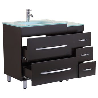 42 Black Vanity Set - One 30 Sink Base, One 12 Drawer Base (LV4-C2-42-B)