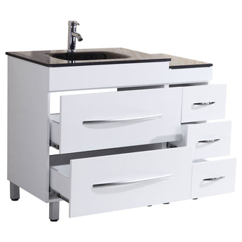 54 White Vanity Set - One 30 Sink Base, Two 12 Drawer Bases (LV4-C5-54-W)