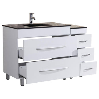 84 White Vanity Set - One 36 Sink Base, Four 12 Drawer Bases (LV4-C9-84-W)