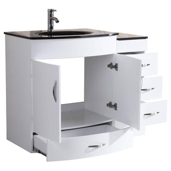 78 White Vanity Set - One 30 Sink Base, Four 12 Drawer Bases (LV5-C8-78-W)