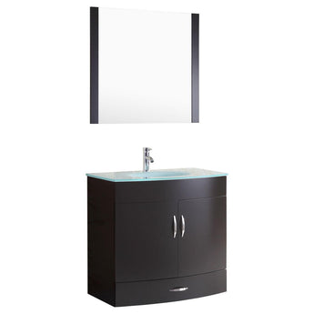 Style 5 - 36"W Black Vanity Sink Base Cabinet with Mirror (LV5-36B)