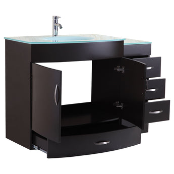 60 Black Vanity Set - One 36 Sink Base, Two 12 Drawer Bases (LV5-C6-60-B)