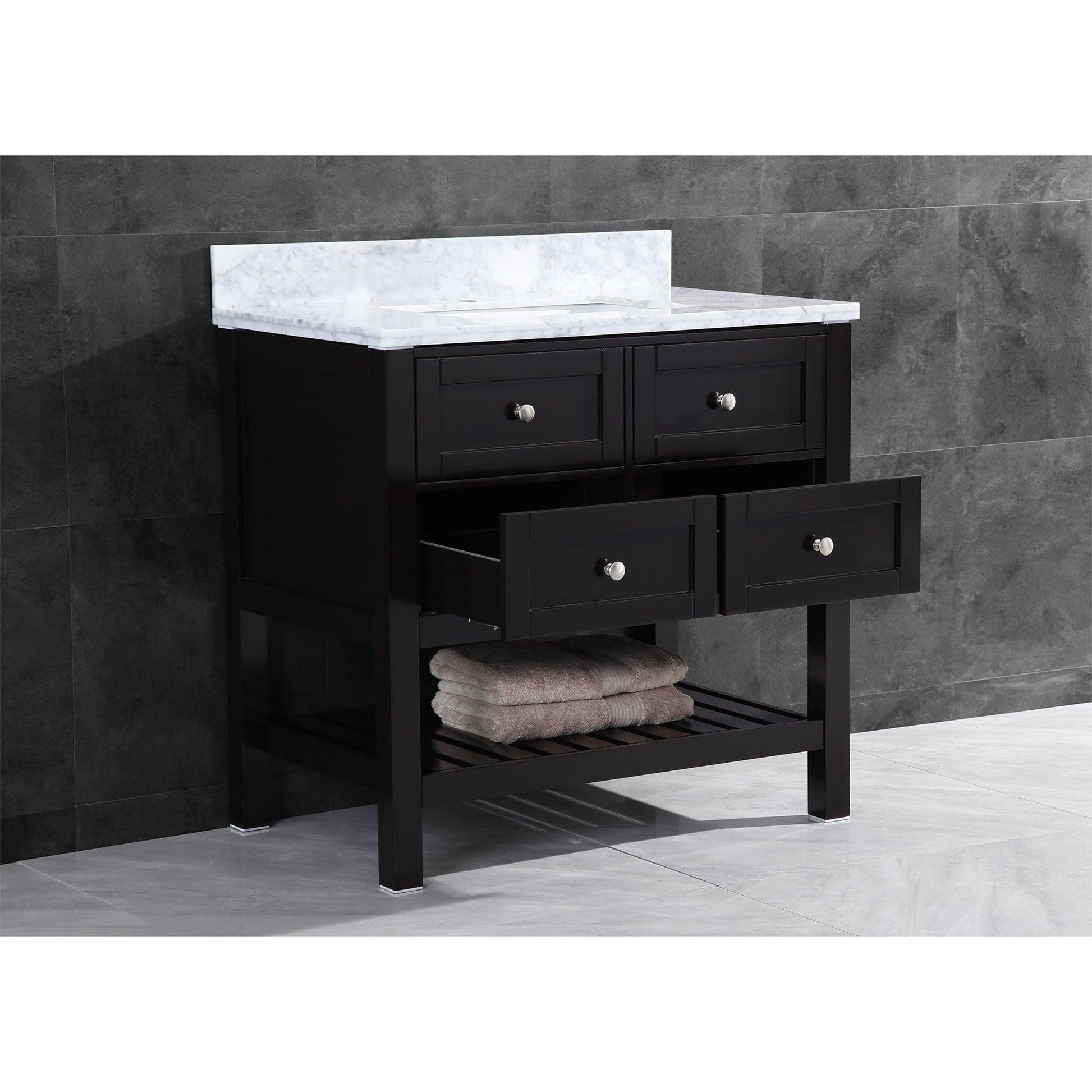 Vanity Cabinet Set Espresso 29.5"W LV6-30B