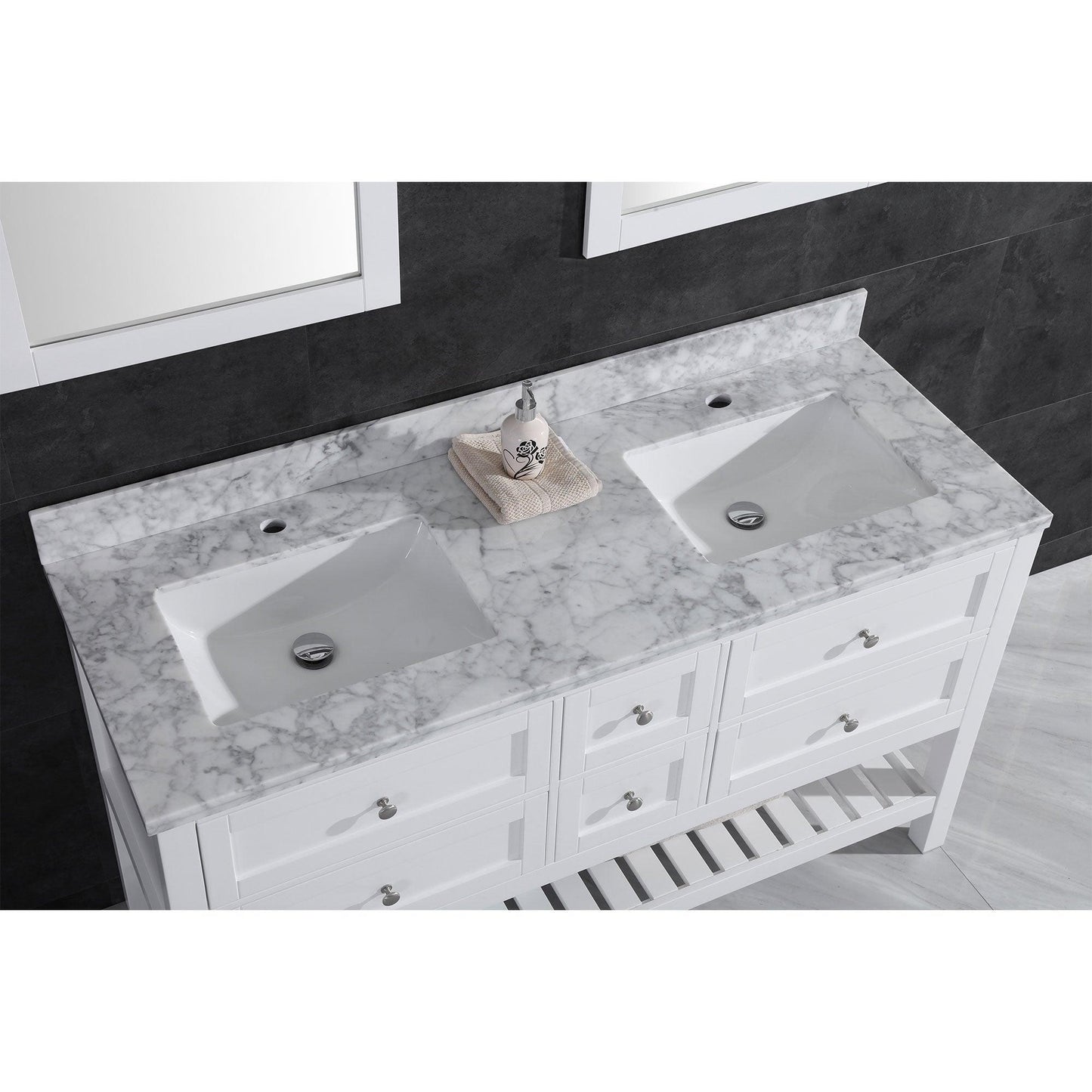 Vanity Cabinet Set White 71"W LV6-72W