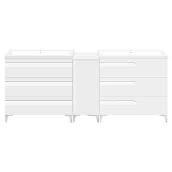 White Vanity Set with Two Sinks (LV78-C13B-60W) Style 7-8