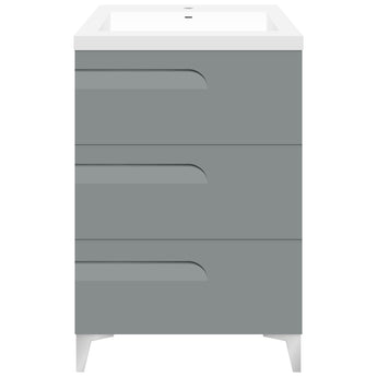 24 W Freestanding Modern Gray Vanity LV7B-24G with Square Sink Top