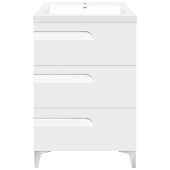 24 W Freestanding Modern White Vanity LV7B-24W with Square Sink Top