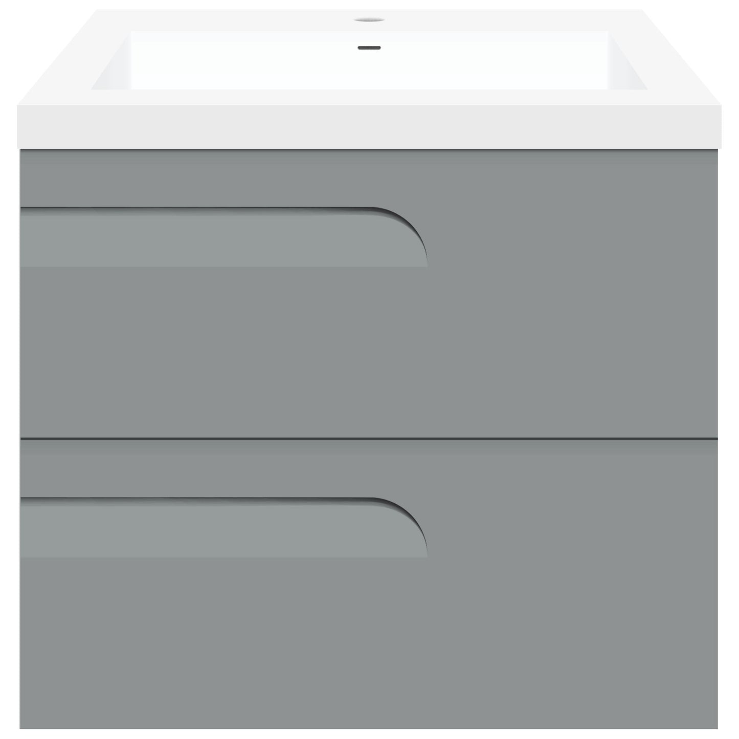 24" Wall Mount Single Sink Bathroom Vanity in Gray Gloss with Square Counter Top LV7W-24G