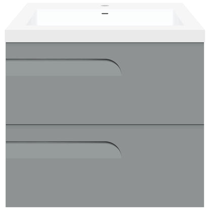 24" Wall Mount Single Sink Bathroom Vanity in Gray Gloss with Square Counter Top LV7W-24G