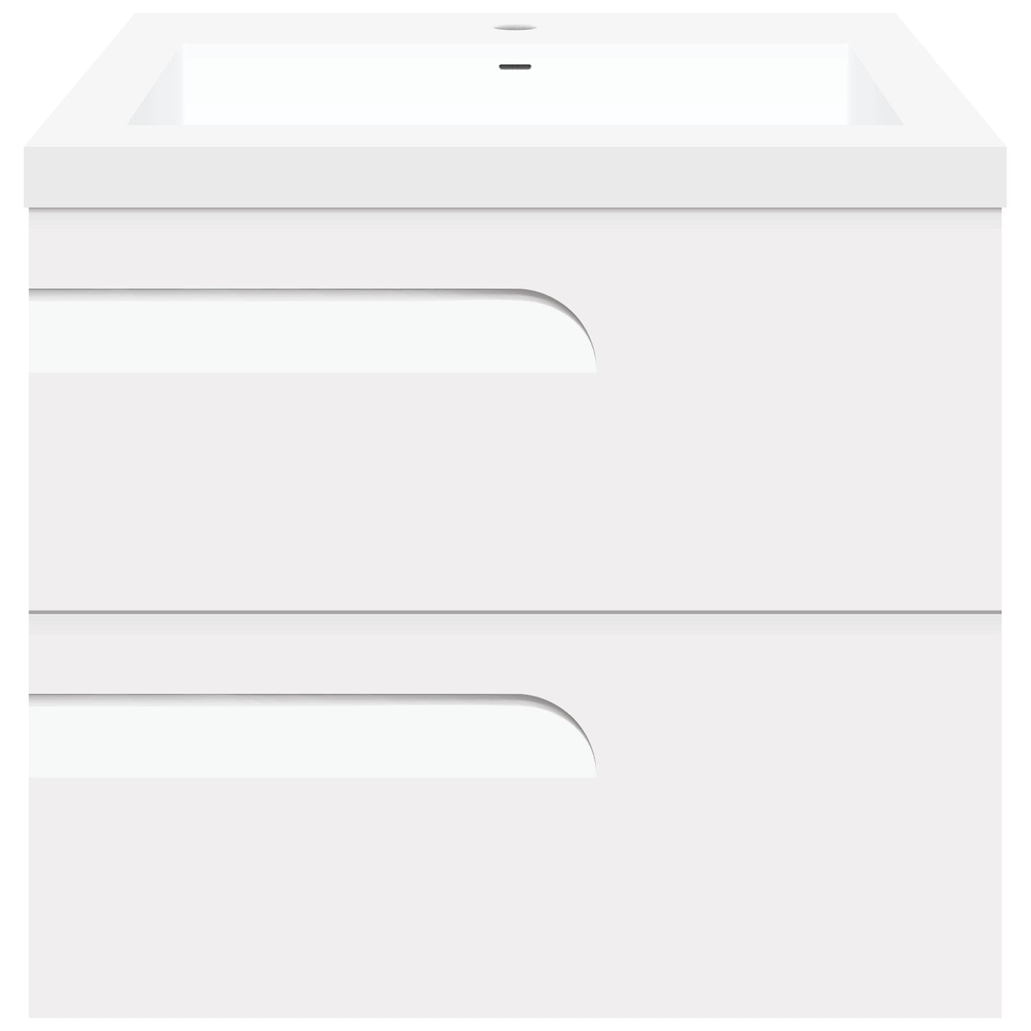 24" Wall Mount Single Sink Bathroom Vanity in White Gloss with Square Counter Top LV7W-24W