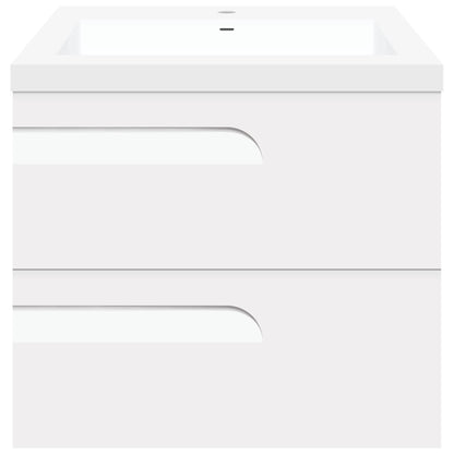 24" Wall Mount Single Sink Bathroom Vanity in White Gloss with Square Counter Top LV7W-24W