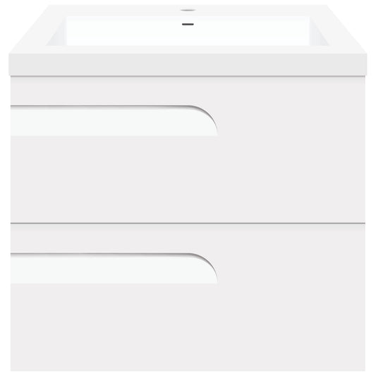 24" Wall Mount Single Sink Bathroom Vanity in White Gloss with Square Counter Top LV7W-24W