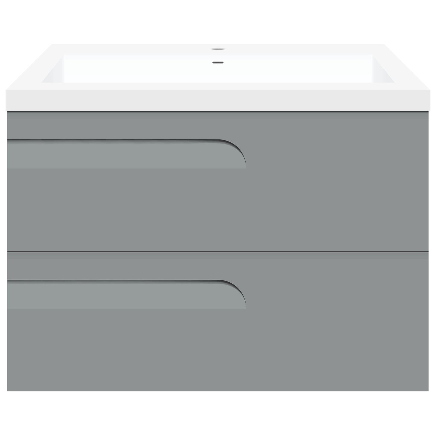 30" Wall Mount Single Sink Bathroom Vanity in Gray Gloss with Square Counter Top LV7W-30G