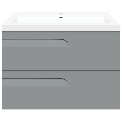 30" Wall Mount Single Sink Bathroom Vanity in Gray Gloss with Square Counter Top LV7W-30G