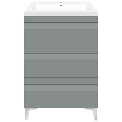 24" W Freestanding Modern Gray Vanity LV8B-24G with Square Sink Top