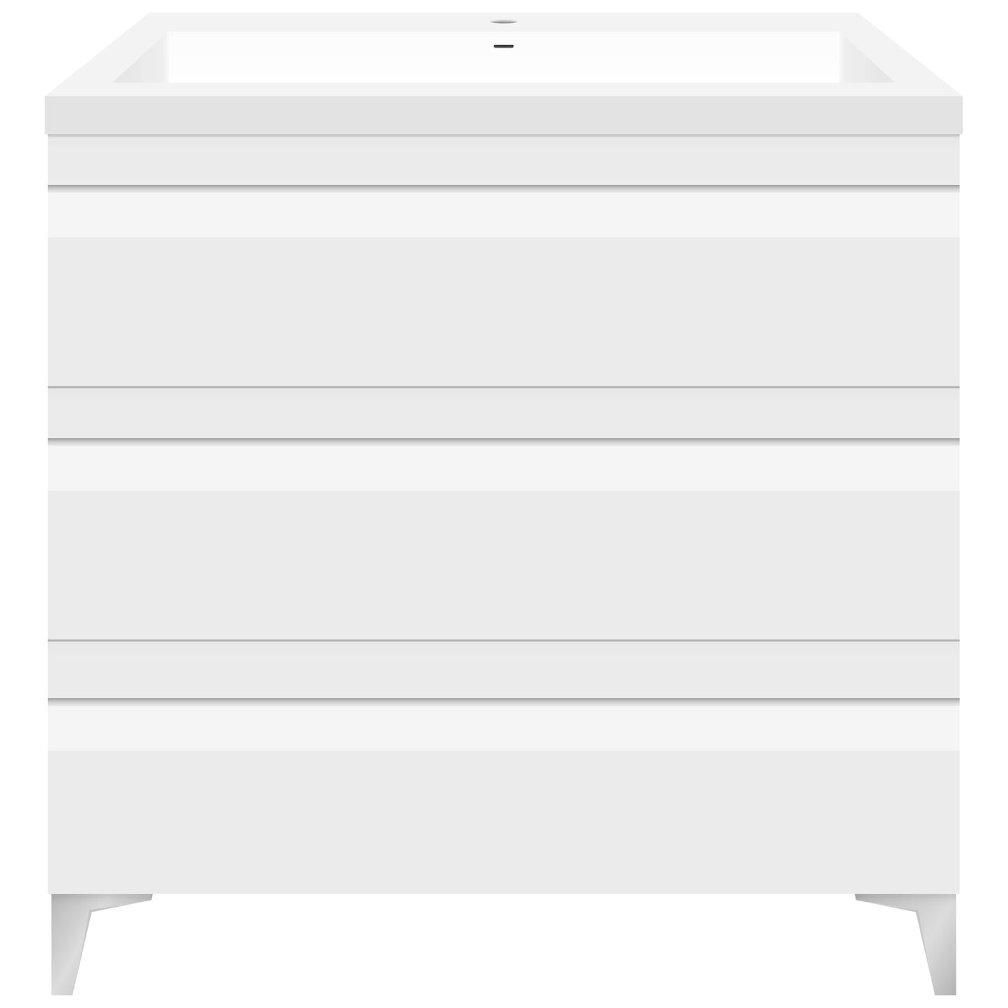 36" W Freestanding Modern White Vanity LV8B-36W with Square Sink Top