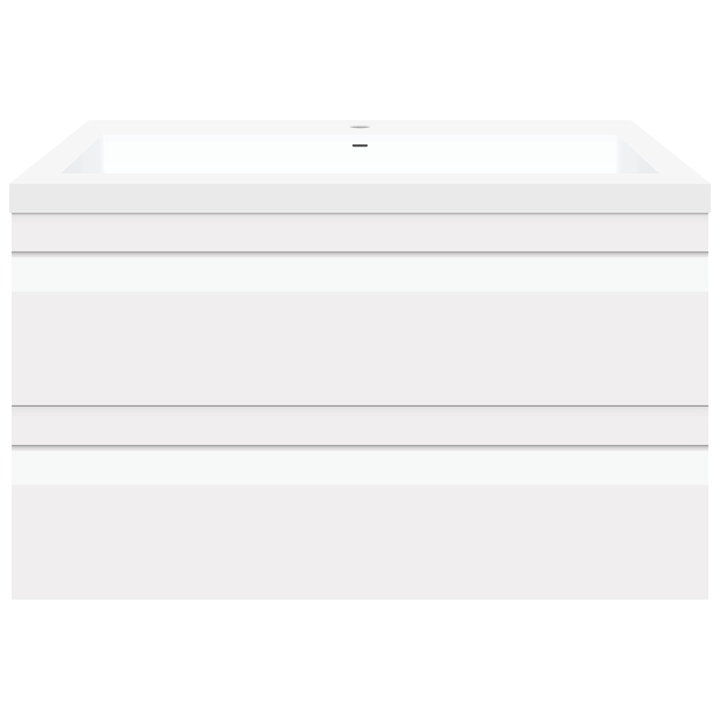 36" W Wall-Mount Modern White Vanity LV8W-36W with Square Sink Top