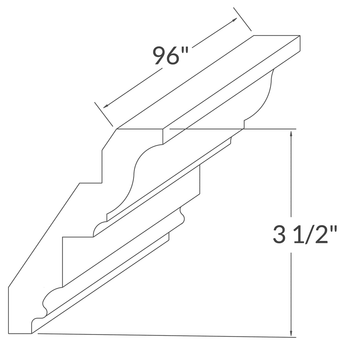 Crown Molding MCROWN3 Newport LessCare 3.5 in. height 96 in. depth