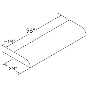 Scribe Molding MSW8 Newport LessCare 0.75 in. width 0.25 in. height 96 in. depth