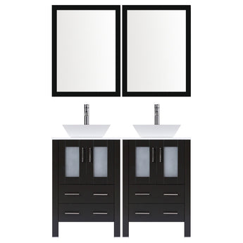 60" Modern Bathroom Vanity Set with Mirror and Sink LV2-C11-60-B (Espresso)