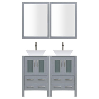 72" Modern Bathroom Vanity Set with Mirror and Sink LV2-C12-72-G (Gray)