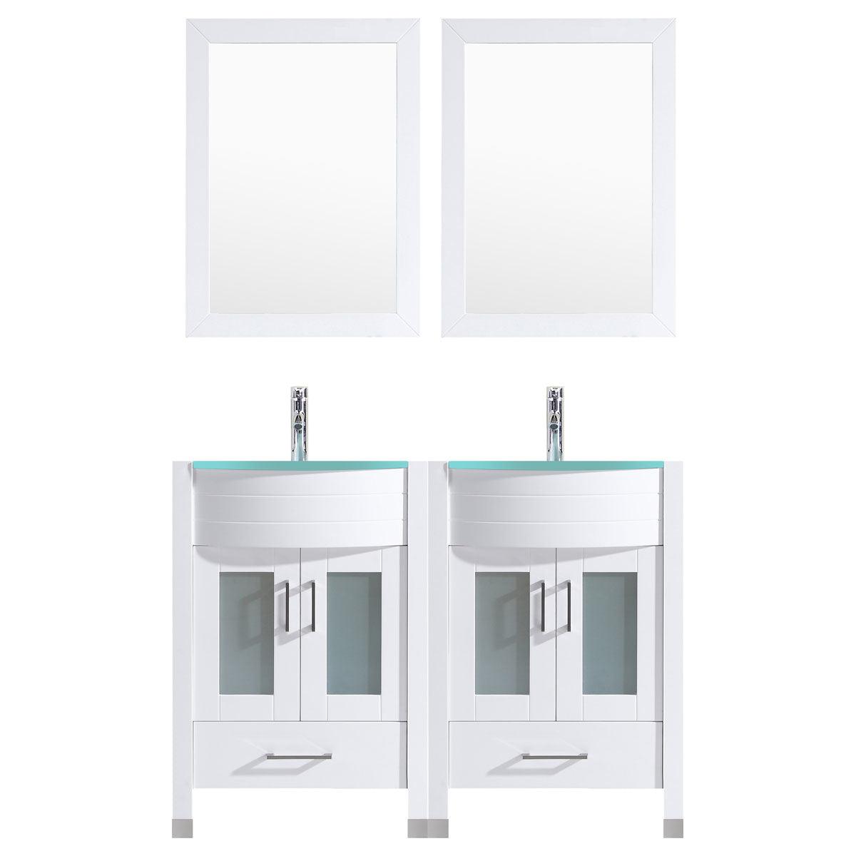 48 White Vanity Set - Two 24 Sink Bases (LV3-C10-48-W)