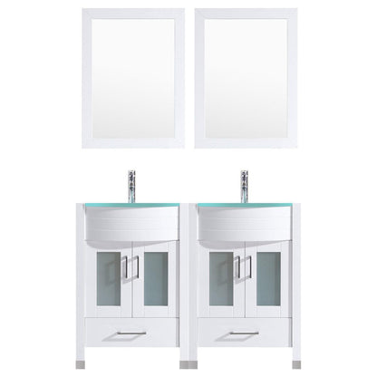 48 White Vanity Set - Two 24 Sink Bases (LV3-C10-48-W)