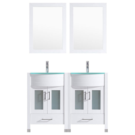 48 White Vanity Set - Two 24 Sink Bases (LV3-C10-48-W)