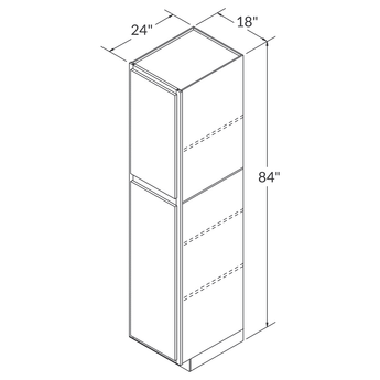 Utility Kitchen Cabinet U1884 Newport LessCare 18 in. width 84 in. height 24 in. depth