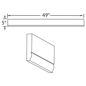 Straight Valance Molding V549ST Danbury Blue LessCare 5 in. height 49 in. depth