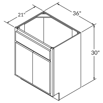 Vanity Sink Base Cabinet VSB362130 Newport LessCare 36 in. width 30 in. height 21 in. depth