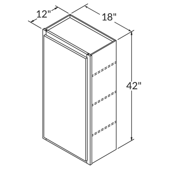 Wall Kitchen Cabinet W1842 Newport LessCare 18 in. width 42 in. height 12 in. depth