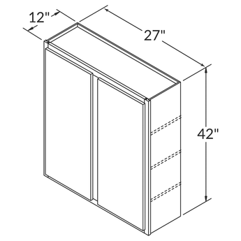 Wall Kitchen Cabinet W2742 Newport LessCare 27 in. width 42 in. height 12 in. depth