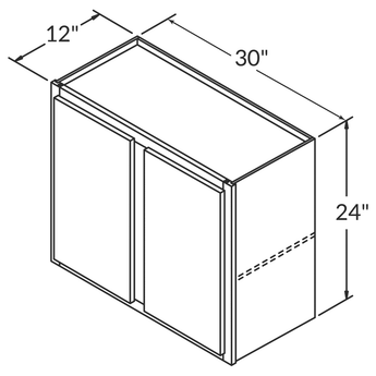 Wall Kitchen Cabinet W3024 Newport LessCare 30 in. width 24 in. height 12 in. depth
