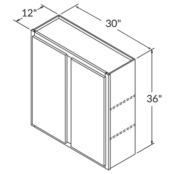 Wall Kitchen Cabinet W3036 Newport LessCare 30 in. width 36 in. height 12 in. depth