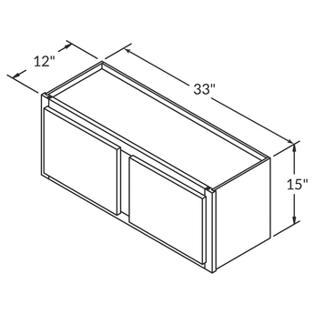 Wall Kitchen Cabinet W3315 Newport LessCare 33 in. width 15 in. height 12 in. depth
