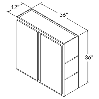 Wall Kitchen Cabinet W3636 Newport LessCare 36 in. width 36 in. height 12 in. depth