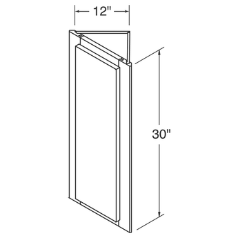 Wall End Kitchen Cabinet WEC1230 Newport LessCare 12 in. width 30 in. height 12 in. depth