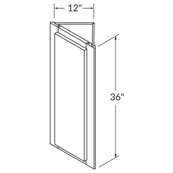 Wall End Kitchen Cabinet WEC1236 Newport LessCare 12 in. width 36 in. height 12 in. depth